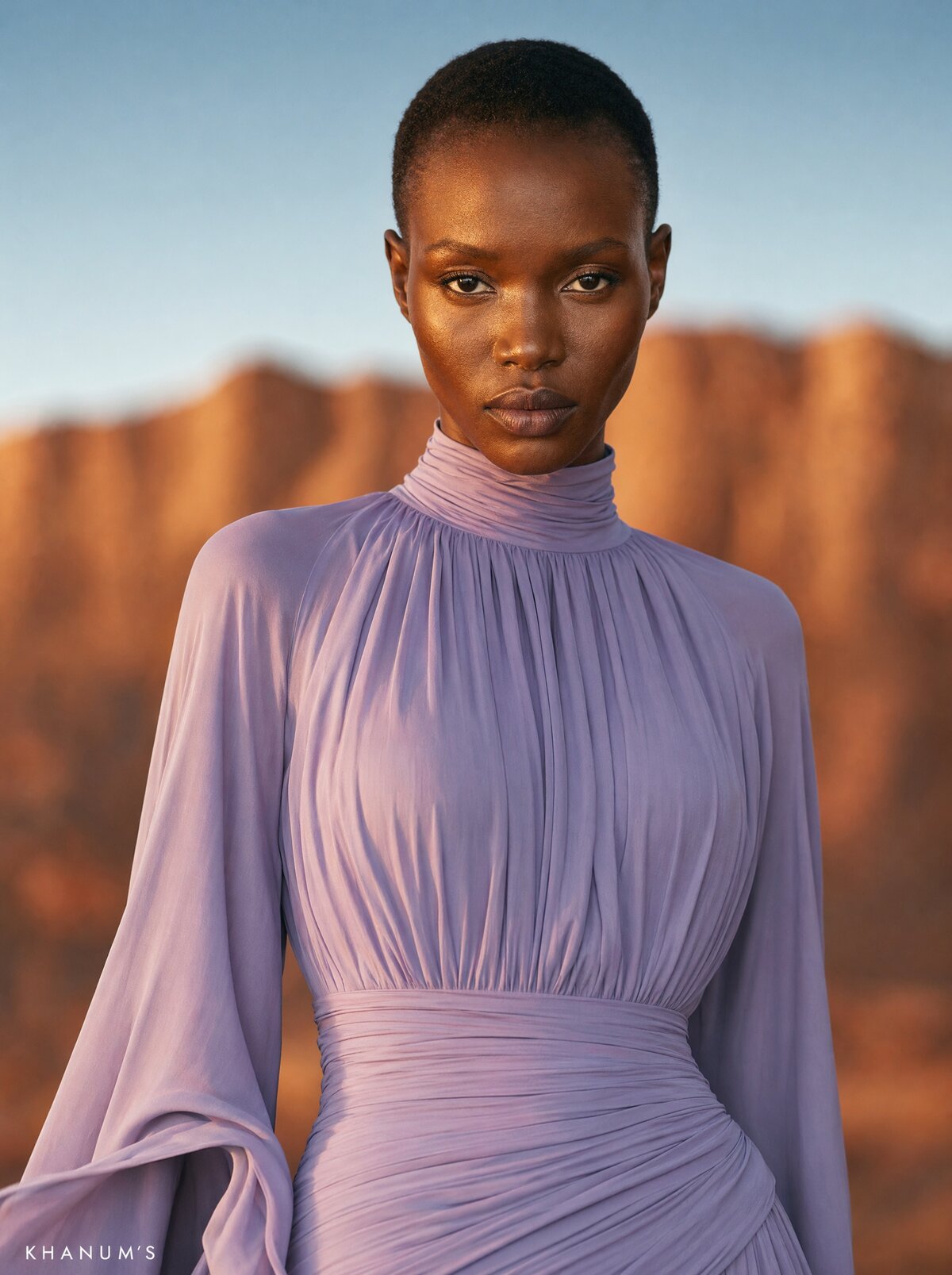 Khanum's, lavender gown, front portrait