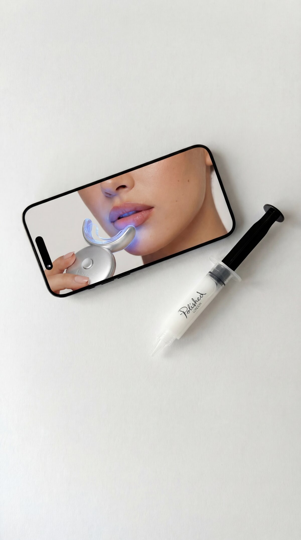 Polished London, device in use, phone screen close up